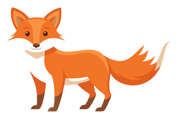 Obraz premium Watercolor Vector of a Cartoon Fox Isolated on a White Background, Cute Fox Illustration, Hand-Drawn Fox Art, Animal Art, Nature Vector, Fox Drawing, Creative Fox Design
