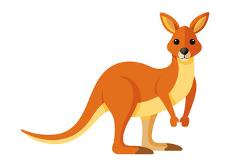 Watercolor Vector of a Cartoon Kangaroo Animation - Fun and Playful Vector Illustration on White Background, Ideal for Kids’ Designs, Cartoons, Advertisements