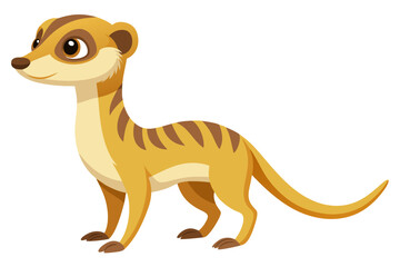  Cute Watercolor Vector of a Cartoon Meerkat Adorable Meerkat Animation Illustration Hand Painted Meerkat Character Design