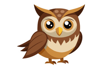  Cute Watercolor Vector of a Cartoon Owl – Adorable Hand-Painted Owl Illustration – Whimsical Bird Art for Kids, Prints, Stickers,