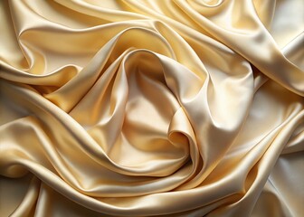 Obraz premium Vintage Ivory Silk Satin Fabric Draped in Soft Folds - Aerial Drone Shot