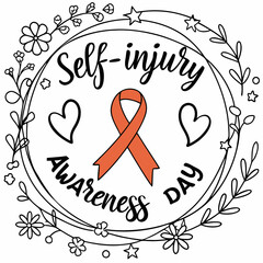 SELF INJURY AWARENESS DAY silhouette vector