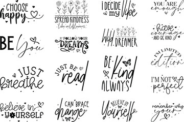 Boho Inspirational Svg Bundle, T-shirt Design Bundle, Positive Affirmations Svg Bundle, Floral Quotes Svg Png Pdf, Hustle Svg, Entrepreneur Svg, Empowered Women Shirt Svg, Positive Affirmations Png 