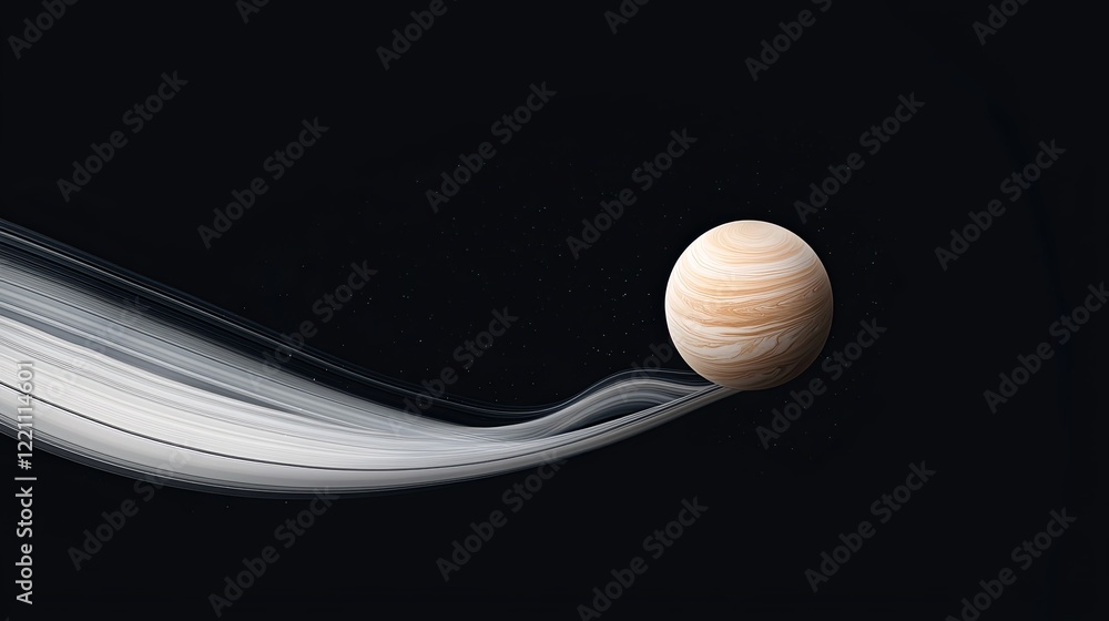 Poster planet spinning in vast space with swirling gases representing its continued rotation unaffected by 