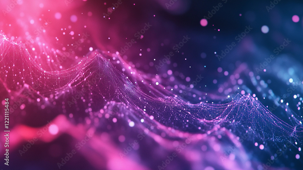 Poster visual representation of abstract intelligence concept with vibrant colors and fluid patterns in a d