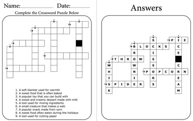 Printable Crossword Puzzle: Brain Training Word Game for Kids