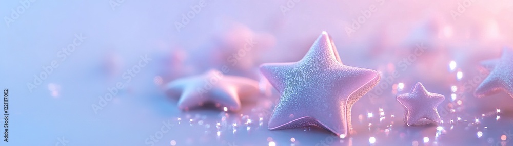 Poster a soft gradient transitions from dark blue to lavender, adorned with glowing stars that symbolize ho