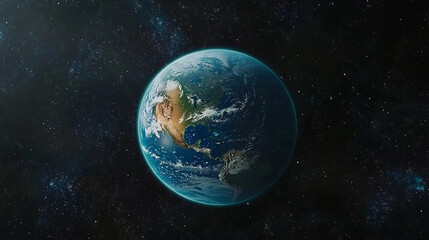 Epic view of a distant planet surrounded by a vibrant cosmic landscape and stars set against the vastness of space. Generative AI