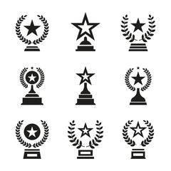 Vector Award Icon Collection. Trophy Icon Set