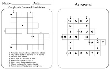 Educational Crossword Puzzle for Kids: Great for Homeschool & Classrooms