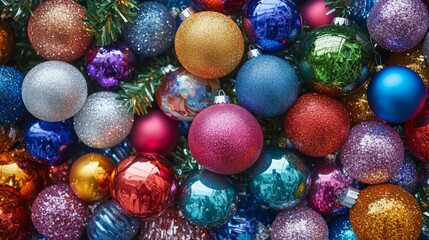 A Colorful Christmas Ornament Display