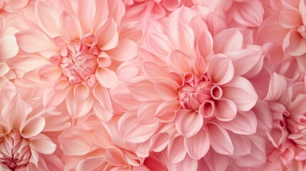 Closeup of Beautiful Pink Dahlia Flowers