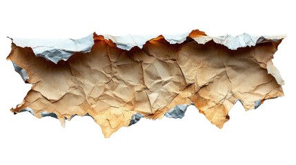 Crumbled Parchment's Edge: A macro captures the textures and details of aged, torn parchment, revealing the subtle gradations and unique character of the antique paper.