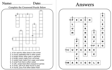 Printable Crossword Puzzle for Early Learners: Fun Word Challenge