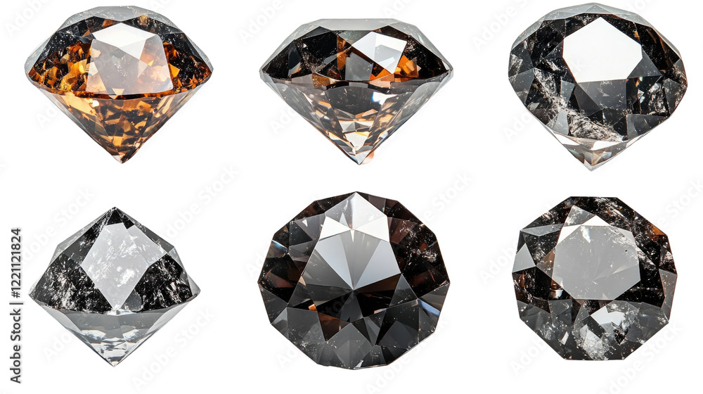 Poster sparkling diamond collection: a captivating display of radiant diamonds, each showcasing unique face