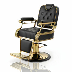leather hair dresser luxury chair black and golden