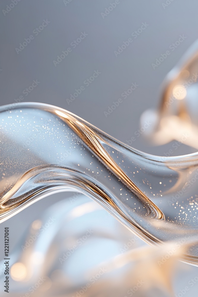 Poster intricate vein-like structures flow gracefully in shimmering gold and blue against a dark neutral gr