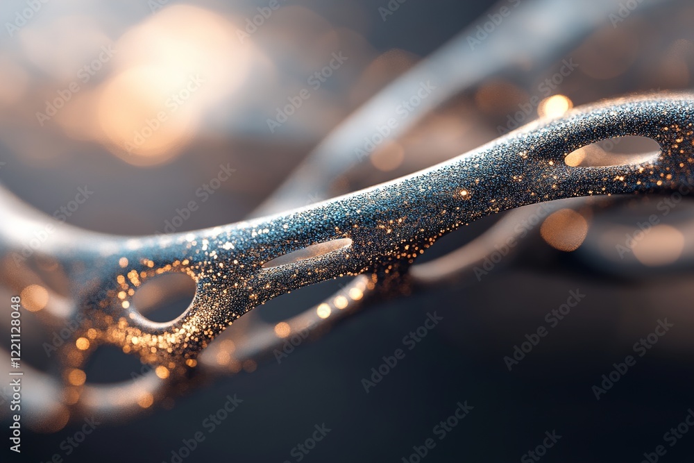 Poster glowing vein-like structures intertwine gracefully with a blend of gold and blue hues against a dark