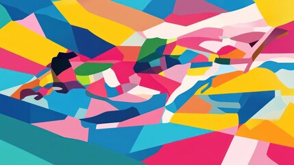Fototapeta premium Abstract Colorful Geometric Shapes Composition
