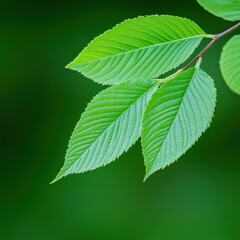 Fototapeta na wymiar Close up of a green leaf with textured surface natures beauty showcased in detail and vibrant coloration