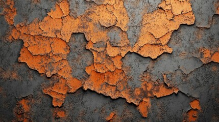 Obraz premium The image is of a wall with a lot of cracks and peeling paint