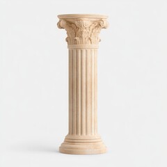 Fototapeta premium White marble column with decorative design architectural element classic style elegant structure interior detail