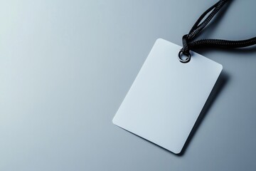 Blank Tag Mockup: Minimalist Product Label Design with Black Cord
