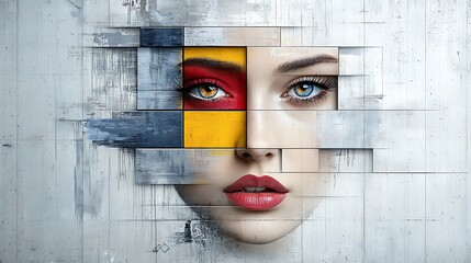 Naklejka premium A vibrant street art mural covering an entire building wall, showcasing creativity and urban culture. Ultra-Realistic, Photo Realistic, highly detailed, 