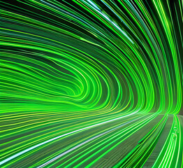 Obraz premium Green volume waves abstract background, nature eco wallpaper or presentation backdrop, abstract. horizontal format for digital luxury business banner, contemporary cover.generative ai