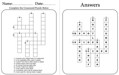 Printable Crossword Puzzle for Kids and Adults: Simple & Fun Word Game