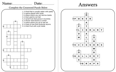 Printable Crossword Puzzle for Kids and Adults: Simple & Fun Word Game