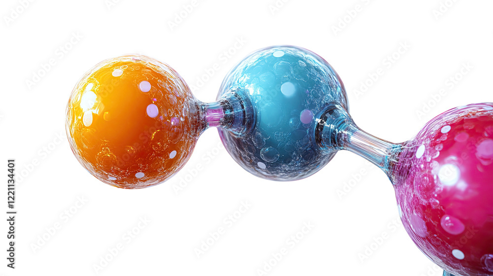 Aufkleber molecular bonds: close-up view of interconnected, vibrant molecular structures, symbolizing the intr