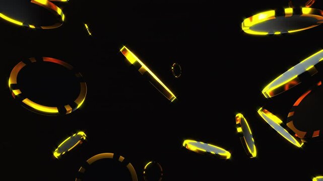 Golden poker chips. Computer generated