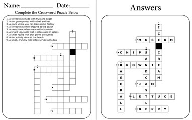 Printable Crossword Puzzle for Kids and Adults: Simple & Fun Word Game