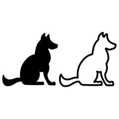 dog icon, simple flat style, illustration, logo sign symbol pictogram template, for ui or ux isolated on white for mobile app, editable	