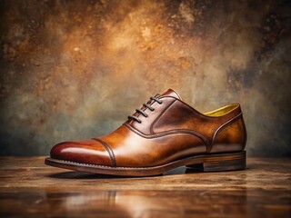 Well-worn Brown Leather Oxford Shoe - Minimalist Photography