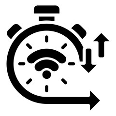 Latency IT Architecture Glyph Black Fill Icon Vector Design