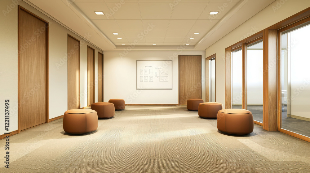 Poster elegant office space designed for networking and collaboration in modern interior setting