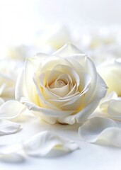White flowers blooms generative ai