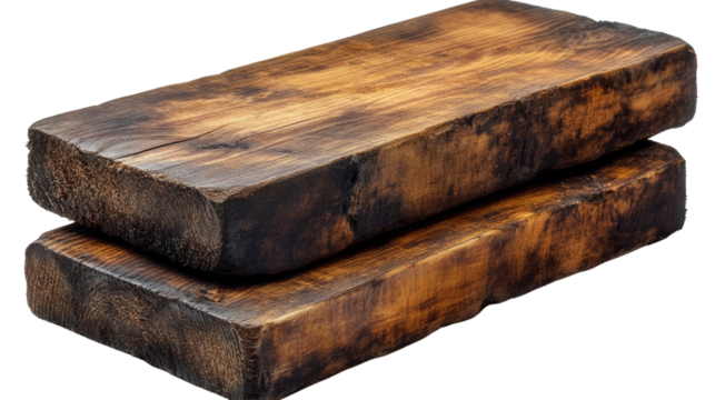 Rustic Wooden Boards: A close-up of two weathered wooden boards, showcasing the natural beauty of woodgrain, knots, and imperfections. The boards exude a rustic charm.