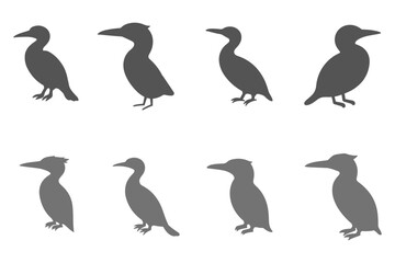 Simple Cormoran Illustration Design Set