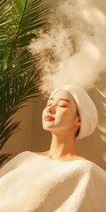 Fototapeta premium Rejuvenating beauty treatment experience spa retreat image soft natural light relaxing environment self-care concept