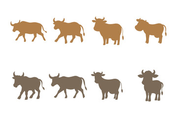 Simple Cow Illustration Design Set