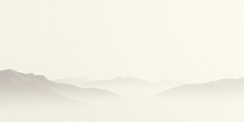 Serene Misty Mountain Range at Dawn A Minimalist Landscape Image