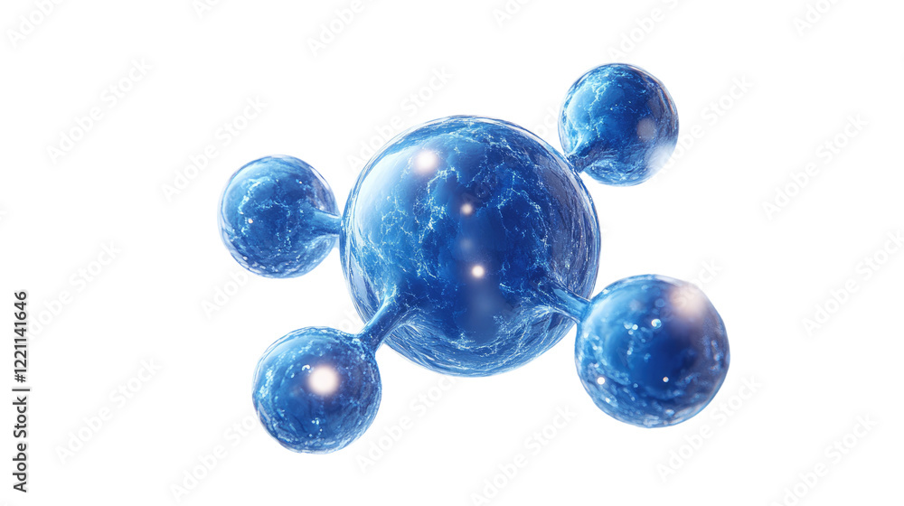 Aufkleber abstract molecular structure: a vibrant and intricate abstract molecular structure rendered in cool 