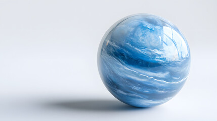 Marble ball background with a blue Marble ball in front of a white Background, Noble polished marble ball background, Modern marble background 
