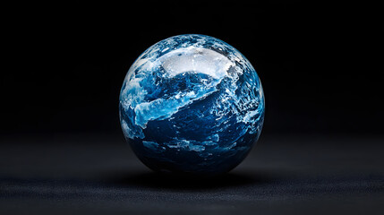 Marble ball background with a blue Marble ball in front of a black Background, Noble polished marble ball background, Modern marble background 