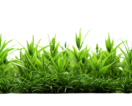 Green Grass Field for Natural Landscaping and Background Designs isolated on transparent background