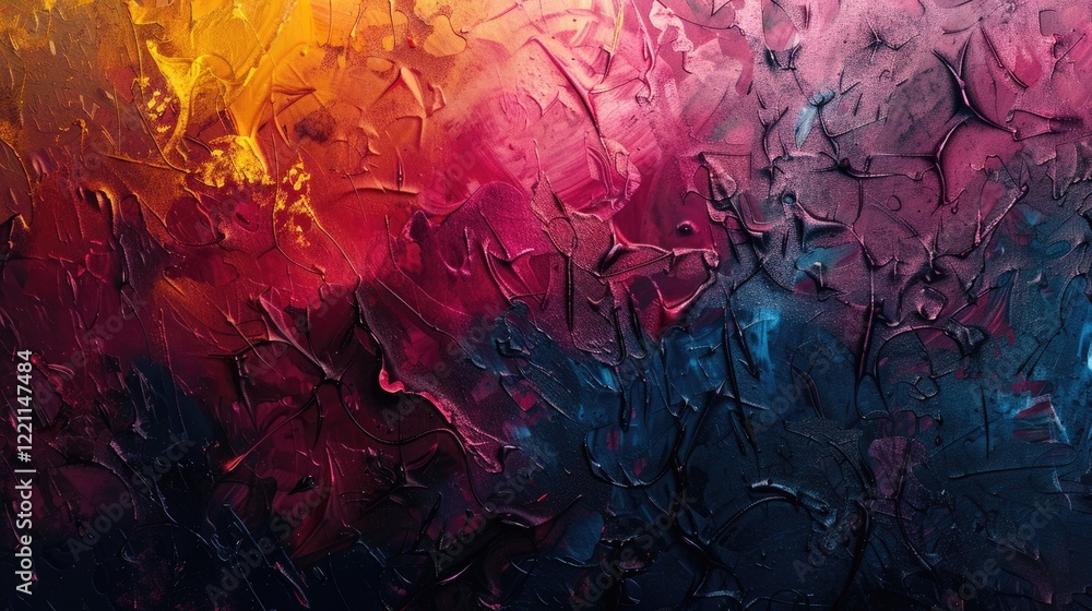Poster textured abstract painting with cool tones and expressive brushstrokes. background image of abstract