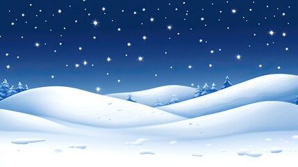 Snowy Hills Underneath a Starry Winter Night Sky